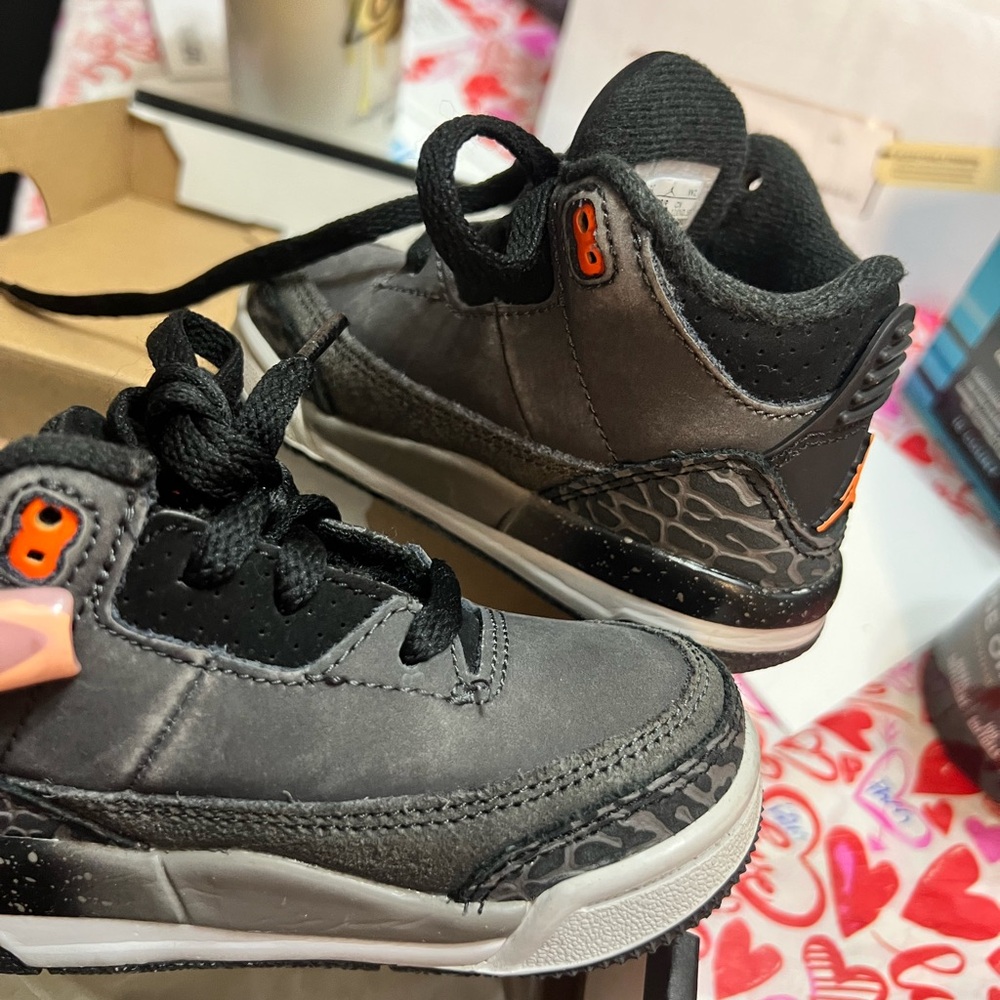 Jordan Black and Gray Sneakers with Elephant Print